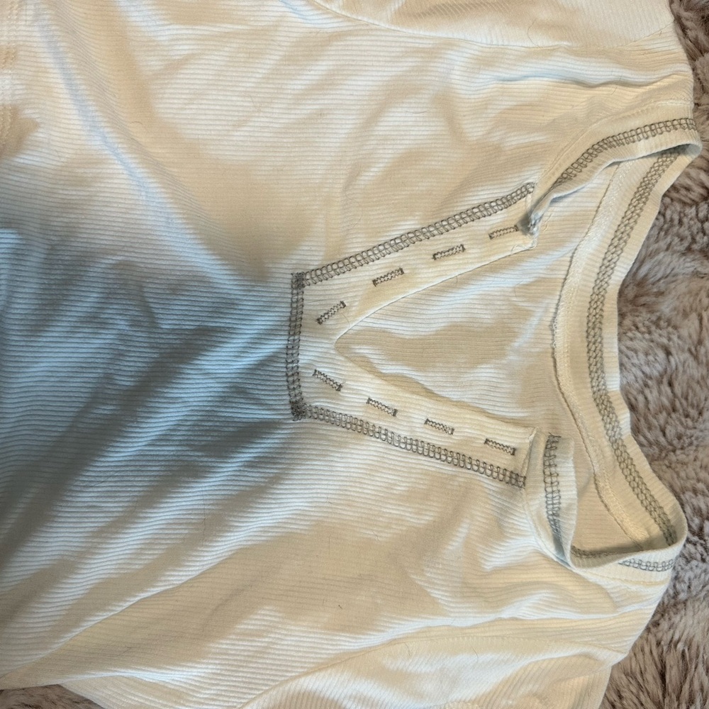 White and Gray Top